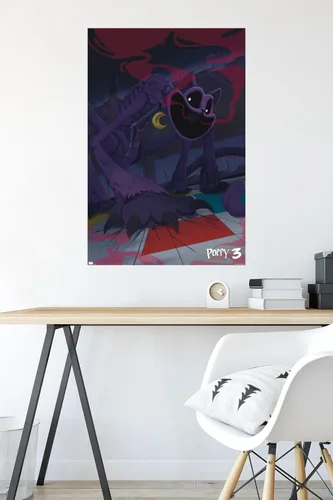 Vista 4 de Poppy Playtime: Capítulo 3 - Póster de pared CatNap, 34 pulgadas de largo x 22.4 pulgadas de ancho, versión premium sin marco