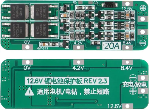 Vista 3 de ACEIRMC 5 unids 3S 20A Li-ion Batería de litio 18650 Cargador PCB BMS Tablero de Protección 12.6V Módulo