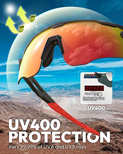 Vista 4 de VICTGOAL Gafas de ciclismo para hombres y mujeres con lentes polarizadas, protección UV, gafas de sol de ciclismo TR90 marco para gafas de bicicleta
