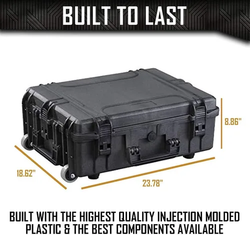Vista 4 de DORO - Estuche rígido para 10 pistolas 20, con inserto de espuma personalizado MyCaseBuilder, impermeable, resistente, para pistola táctica/arma