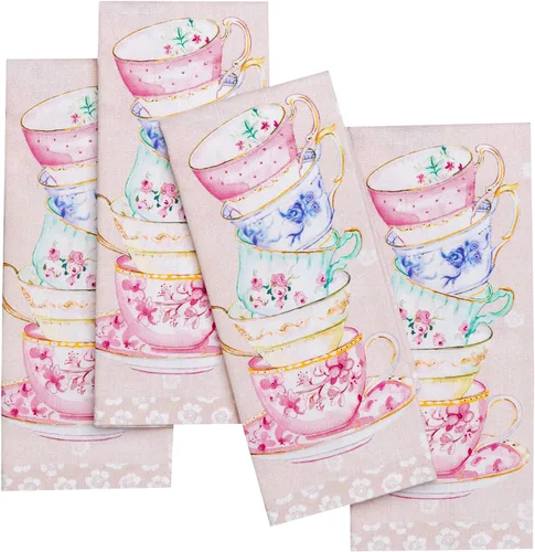 Vista 126 de Maison d' Hermine Juego de 4 servilletas de tela 100% algodón, suaves y duraderas, servilletas cuadradas reutilizables para uso diario, lavables