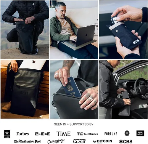 Vista 6 de Silent Pocket Cartera de piel de vaca real con bloqueo RFID, ideal para viajes, asegura tu información