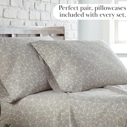 Vista 188 de Southshore Fine Living, Inc. Colección Winter Brush, juego de sábanas de 3 piezas para cama individual, sábana bajera con bolsillo profundo de 14