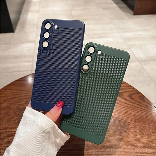Vista 4 de Funda de disipación de calor de cubierta completa para Samsung Galaxy S23 S22 S21 Plus Ultra 5G, transpirable, rejilla dura, cubierta
