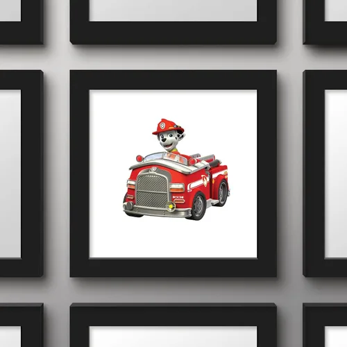 Vista 3 de Trends International Gallery Pops Nickelodeon PAW Patrol - Póster de pared de Marshall's Fire Engine, 12 x 12 pulgadas, versión enmarcada en negro