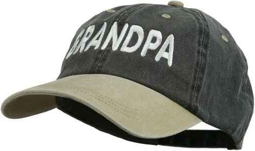 Vista 2 de Texto del abuelo bordado lavado dos tonos Cap