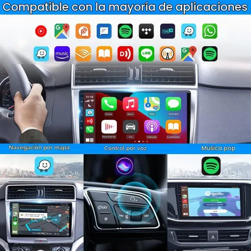 Vista 4 de CarlinKit Adaptador inalámbrico CarPlay Android Auto CCPA para radio de coche Android Install AutoKit APK,Plug & Play,Screen Mirroring,OTA
