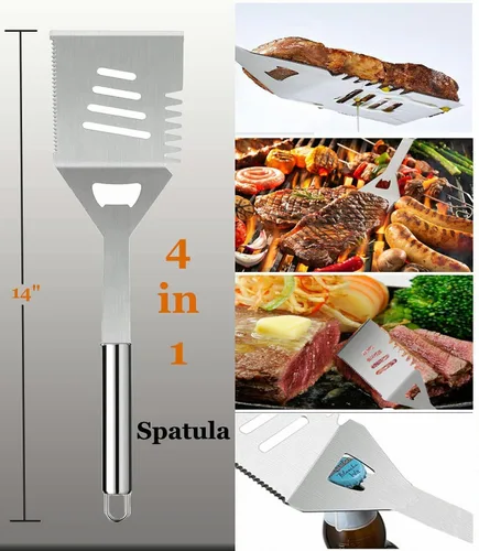 Vista 4 de MUJUZE - Accesorios para parrilla, regalos de barbacoa para hombres, juegos de parrilla para papá, accesorios de barbacoa con delantal para papá