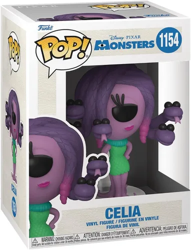 Vista 3 de POP Disney Pixar: Monsters Inc. 20th - Figura de vinilo de Celia Funko (con funda protectora de caja compatible)
