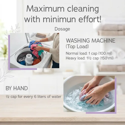 Vista 2 de KUXTAL - Detergente líquido para ropa, limpieza profunda con cuidado suave para ropa y colores, detergente biodegradable y ecológico, suave