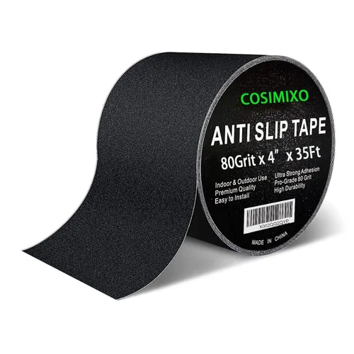 Vista 7 de COSIMIXO Cinta Antideslizante de Trabajo Pesado de 1" x 35 Pies, Mejor Fricción de 80 Grit, Agarre, Abrasiva para Escaleras Exterior/Interior Cinta