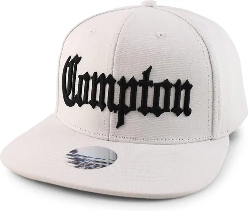 Vista 8 de Trendy Apparel Shop Gorra de béisbol extragrande XXL Old English Compton bordada Flatbill Snapback Negro