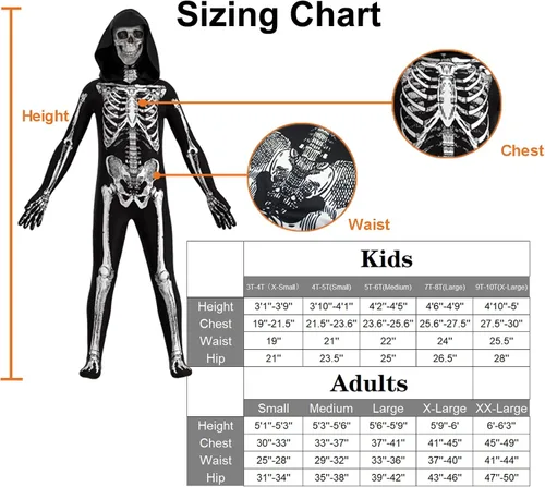 Vista 3 de CUPOHUS' Unisex Skeleton Jumpsuit - Scary Black and White Halloween Jumpsuit Costume