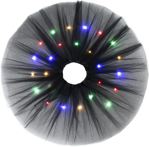 Vista 4 de Tutús iluminado de 3 capas para mujer, falda tutú LED para adultos y adolescentes, falda clásica elástica de ballet, disfraz de fiesta brillante