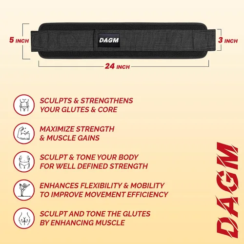 Vista 5 de DAGM Hip Thrust Belt for Dumbbells Heavy weights – Ultra-Thick No-Bruise Glute Workout Belt for Women & Men – 500 lbs Capacity – Adjustable for Home