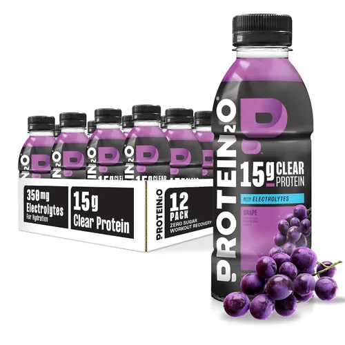 Vista 8 de Protein2o - Bebida a base de agua con infusión de 15 gramos de proteína de suero, sabor cereza, botella de 16.9 oz (paquete de 12)