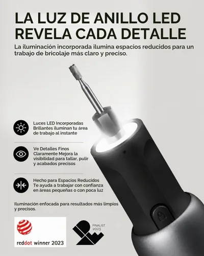 Vista 6 de HOTO Kit de herramientas rotativas inalámbricas con 94 accesorios, motor fuerte, 25000 rpm, 5 velocidades variables, potente bolígrafo de grabado
