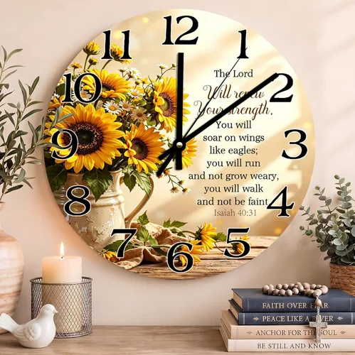 Vista 54 de Reloj con versículo bíblico con citas de Jesús, relojes de 0929Regalos Cristianos (2)