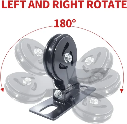 Vista 4 de MARLANG Sistema de polea de cable para estante de sentadillas, accesorio de polea giratoria de 180°, pernos M14 para rack de Φ16-1.024 in, máquina