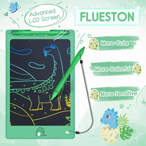 Vista 2 de FLUESTON Juguetes Tableta LCD de Escritura para Niños Pequeños, Juguetes para Niños y Niñas de 3, 4, 5, 6, 7, 8 Años, 8.8 Pulgadas, 1 Unidad en 1