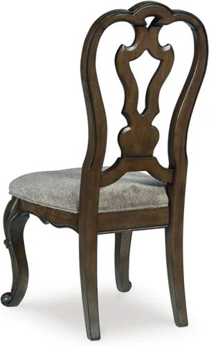 Vista 8 de Signature Design by Ashley Maylee Classic - Silla de comedor tapizada sin brazos, juego de 2, color marrón oscuro