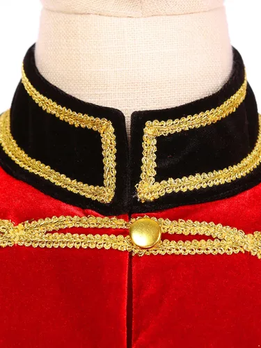 Vista 6 de Moggemol Chaqueta Circus Ringmaster con borlas para mujer, abrigo de terciopelo victoriano, disfraz de fiesta