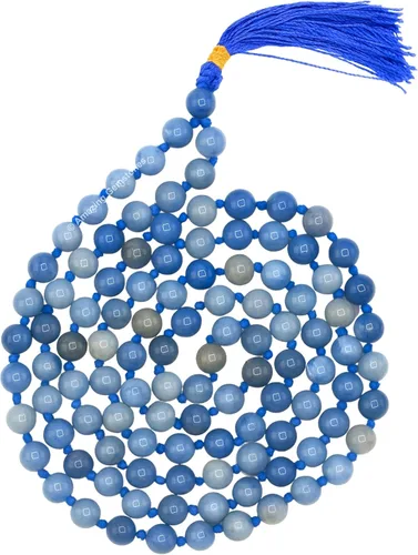 Vista 95 de Collar y Pulsera de Cuentas de Oración Japa Mala de Amazing Gemstone, 108 Cuentas para Meditación turquesa (African Turquoise)