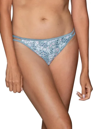 Vista 100 de Vanity Fair Bragas de bikini con tira para mujer, Illumination, con elástico sedoso y ribete de satén Paquete de 3 Negro (Midnight Black)