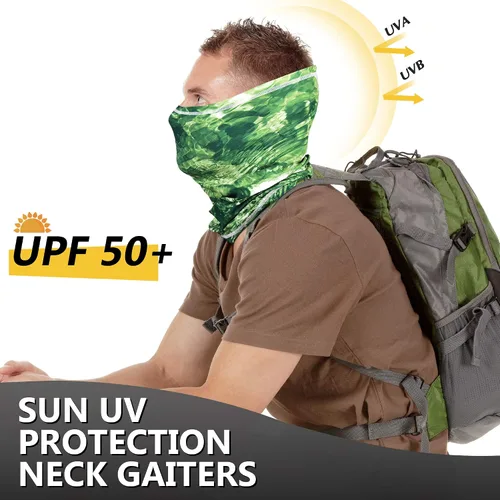 Vista 2 de MCTi - Mascada para el cuello con protección UV, UPF 50, para correr, pescar, pasamontañas, turbante.