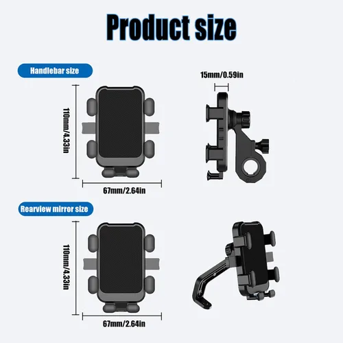 Vista 3 de Motorcycle Phone Mount for Suzuki GSX1300R Hayabusa GSX1300, Bike Phone Holder Motorcycle Cell Phone Holder, Quick Install Anti-Shake Motorcycle