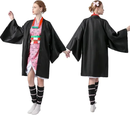 Vista 3 de Xing Xuan Disfraz de Kamado de anime para mujer, disfraz de Halloween, conjunto completo de kimono