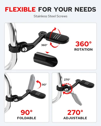Vista 3 de Benlari Estriberas de Carretera, Estriberas Ajustables de Acero Inoxidable 304 de 1.25" Compatibles con Harley Touring Street Glide Softail Dyna