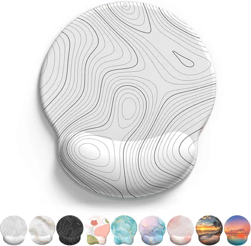 Vista 36 de eulps Alfombrilla de mouse con reposamuñecas, cómoda alfombrilla de mouse para computadora con soporte de muñeca de gel, superficie lisa y base