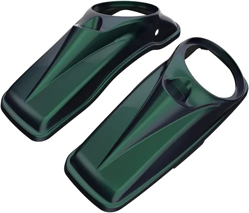 Vista 60 de Tapas para bocinas de motocicleta aptas para 2014+ Harley Touring Hard Saddle Bags - Whisky ámbar, 8 pulgadas Amber Whiskey