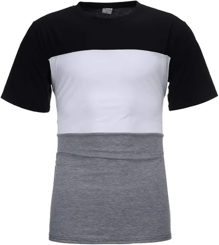 Vista 4 de OICIB Conjunto de 2 piezas de verano para hombre, estilo casual, manga corta, camiseta muscular y pantalones cortos deportivos de ajuste clásico