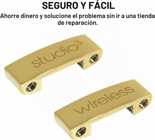 Vista 7 de Kit de reparación de diadema y bisagra para auriculares Beats Studio3, juego de accesorios duraderos (Negro Oro)