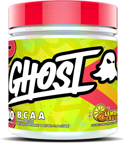 Vista 7 de GHOST BCAA - Suplemento de aminoácidos en polvo, frambuesa azul, 30 porciones, sin azúcar, aminopolvo para después del entrenamiento y bebida