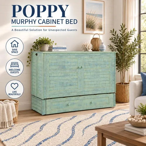 Vista 4 de Night & Day Muebles Poppy Skye con colchón Murphy Cabinet Bed, Queen