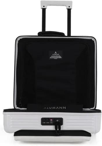 Vista 5 de Alumann Alemania 100 puro PC de lujo grueso puede sentarse en equipaje humano antiarañazos caja de marco de aluminio TSA cerradura carrito caja