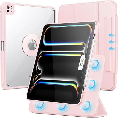 Vista 17 de SPARIN Funda para iPad mini 7 A17 Pro 2024/iPad Mini 6 2021 de 8.3 pulgadas, cubierta magnética desmontable, soporte vertical/horizontal con soporte
