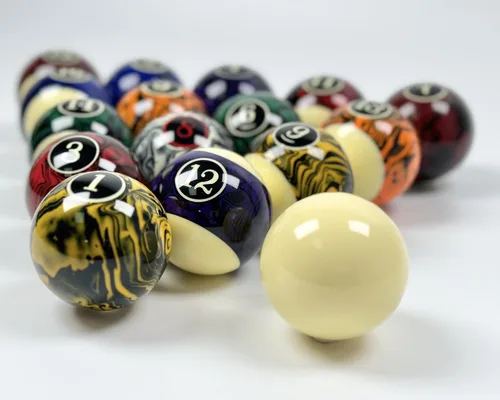 Vista 4 de Juego de 16 bolas de billar para mesa de billar, bola de resina de 2-1/4 pulgadas (varios estilos disponibles)