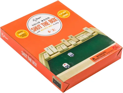 Vista 7 de Regal Games - Juego de mesa «Shut the box», juego matemático divertido con tablero de madera para adultos y niños - Juego de dados de 12 casillas