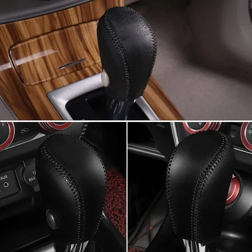 Vista 7 de XITER Cubierta de Perilla de Palanca de Cambios Automática de Cuero, Fundas Protectoras de Palanca de Cambios para Nissan Rogue 2014 2015 2016