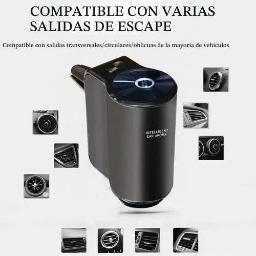 Vista 5 de Ambientador de coche inteligente difusor, aromatizante para Carro Inteligente Aroma de coche inteligente (Diffuser+3pcs Aceites, Colonia)