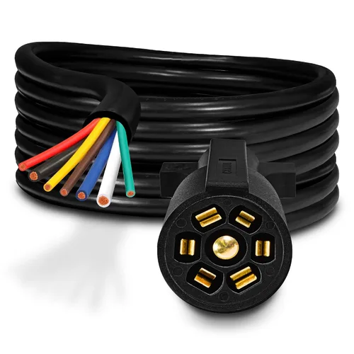 Vista 8 de True Mods - Arnés de cableado de adaptador de enchufe de remolque de 7 vías de 8 pies [Cable de cable de remolque de 7 pines]