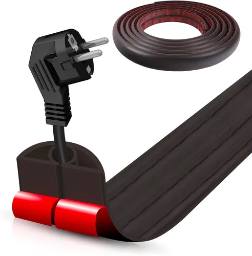 Vista 17 de Cubierta autoadhesiva para cables de suelo, gestión de cables de 3.3 pies, protector de tira de extensión para cables, evita tropiezos de cables
