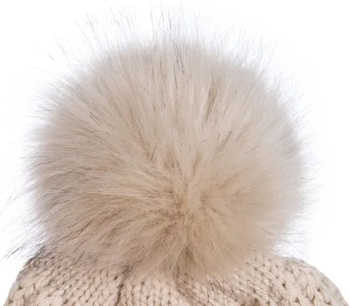 Vista 5 de Beanies Women with Pom, Winter Hats for Women with Thick Warm Fleece Lining Cold Weather, Beanie Hats for Women Knit Slouchy