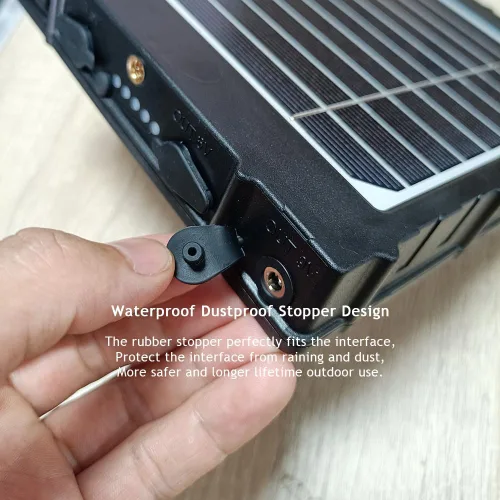 Vista 5 de Panel solar para cámara de sendero, WILDGAMEPLUS 14W 8000mAh 12V/1.2A 9V/1.6A 6V/2.4A IP66 Cargador recargable impermeable con cables para cámara