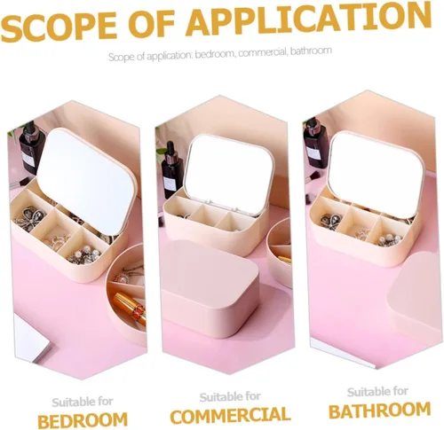 Vista 8 de Beavorty Box Storage vanity mirror cosmetic mirror with storage Jewelry Storage Case vanity mirror with storage joyero para mujer Jewelry Case
