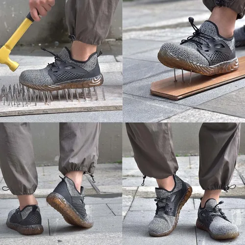 Vista 19 de SUADEX Zapatos deportivos con punta de acero para hombres y mujeres, indestructibles, ligeros, cómodos, antideslizantes, puntera compuesta